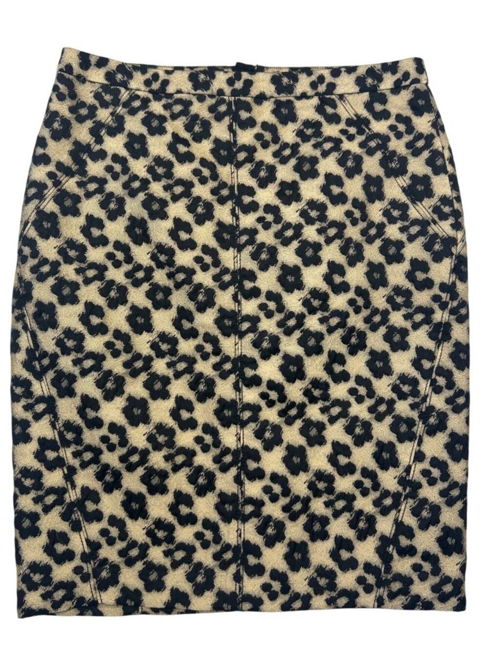 Ann Taylor Women's 6 Pencil Skirt Leopard Floral Print Office Siren Career Chic